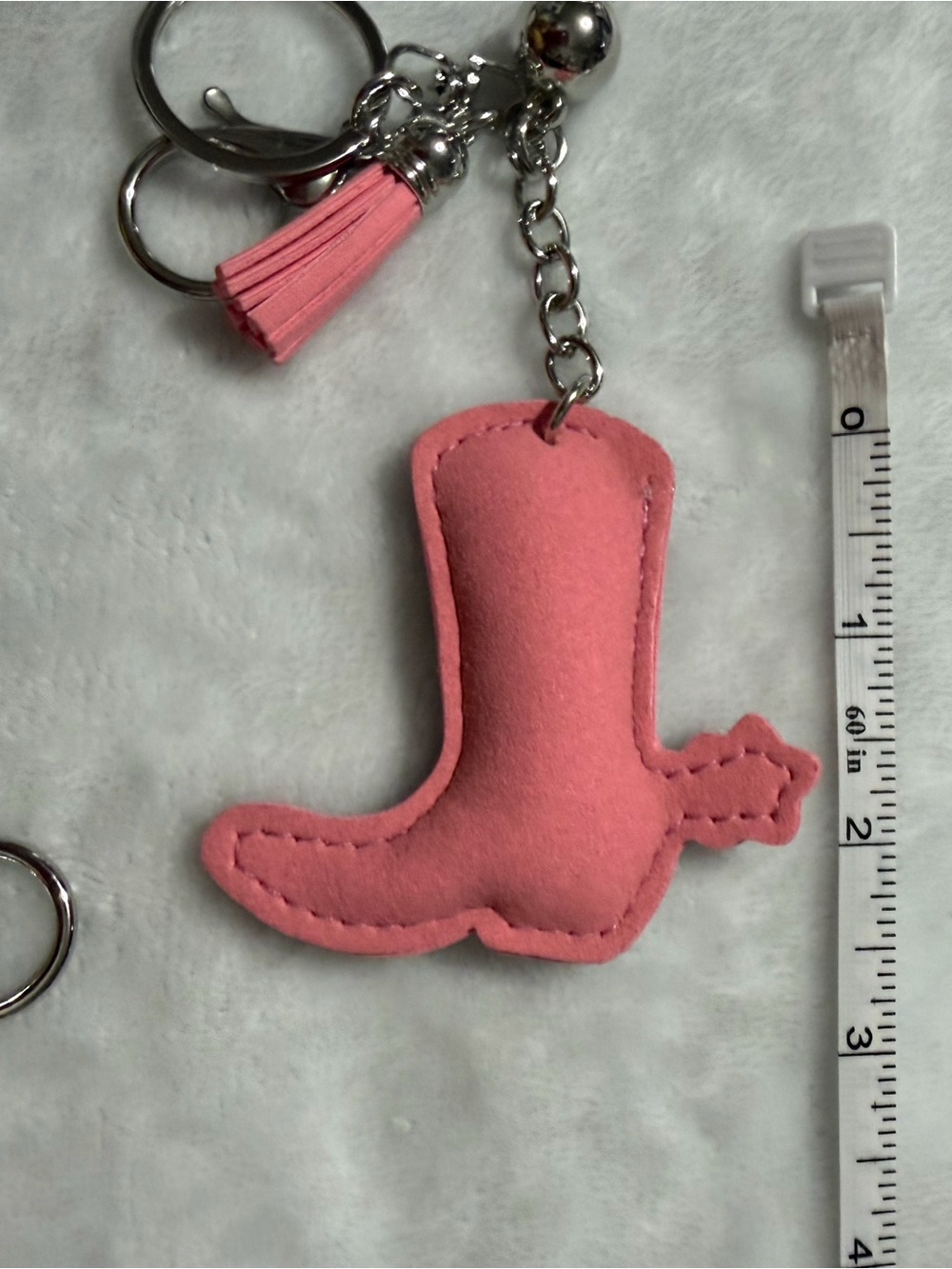 Pink Rhinestone Cowboy Hat & Boot Keychain Set - Picture 3 of 4
